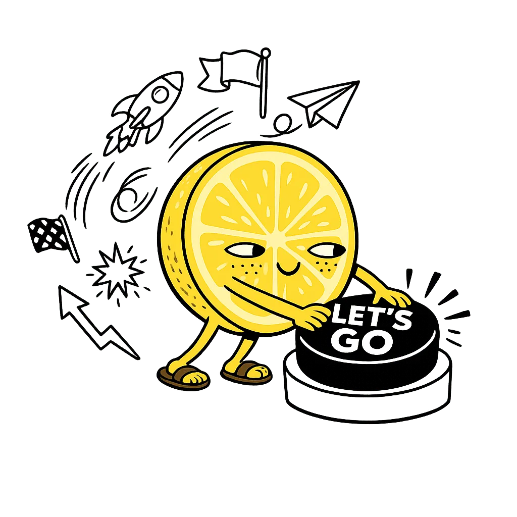 Lemon pressing a Let's Go button